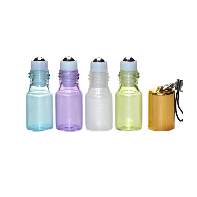 

3ml Glass Roll On Bottles Mini Portable Travel Essential Oil Roller Ball Bottles With Pendant For Essential Oil Liquid Perfume
