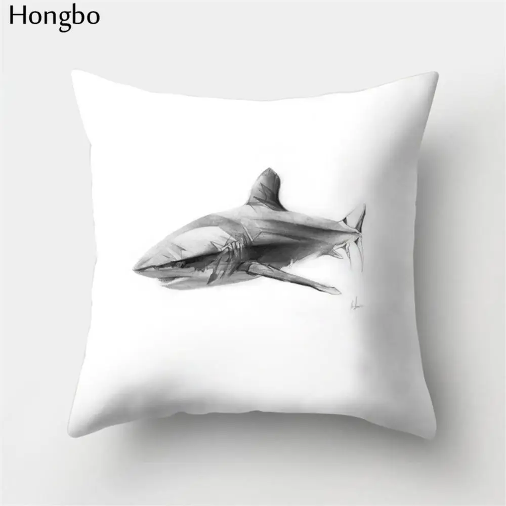 Hongbo 1 шт., чехол для подушки с рисунком оленя, акулы, медведя, осьминога, черепа, декоративный чехол для подушки, чехол для подушки для дома, дивана, автомобиля, офиса - Цвет: 2