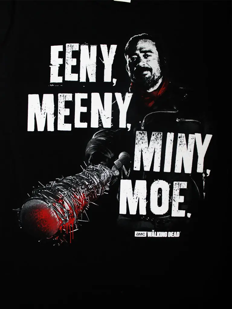 Walking Dead Negan Eeny Meeny Miny Moe Zombie Tv Official Black Mens