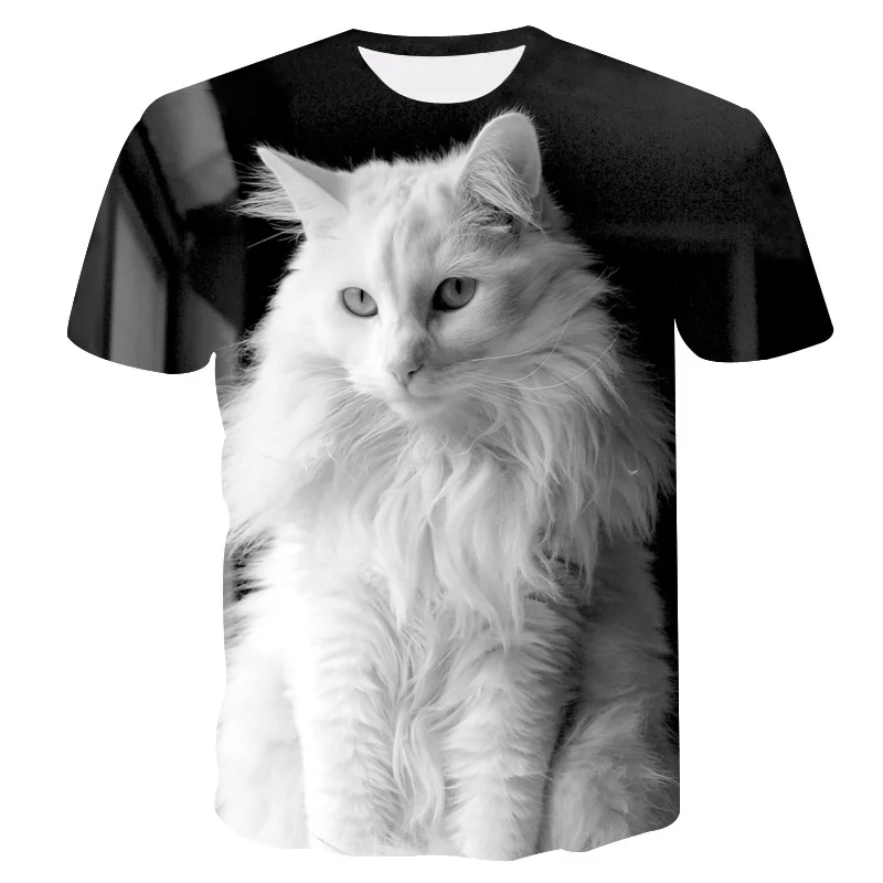 

Off White Cat T-shirt Lady Boys 3D Lucky Cat Print T shirt women Summer short sleeves Anime Harajuku Girls Tops Tees Drop Ship