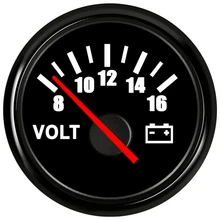 Spannung Volt Meter Gauge 8-16 Volt Caravan Boot Instrumente Marine Voltmeter Für Auto Teile Auto Gauges Weiß 52mm Motorrad