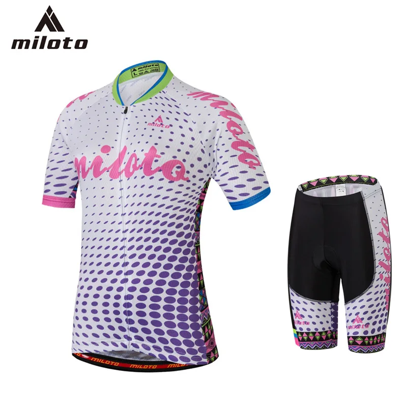 

Miloto Cycling Clothing Women Cycling Sets Ropa Ciclismo Gel Breathable Pad Bib Shorts Shirts Sets 2017 Team Cycling Jerseys Set