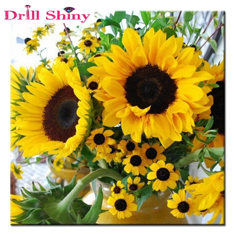 

Diamond embroidery flowers diy diamond painting cross stitch bead cross stitch square crystal diamond mosaic sunflower picture