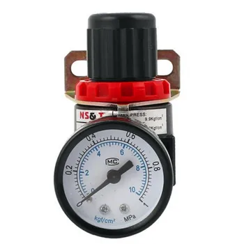 

1 Pc AR2000 Adjustable Pressure Metal Pneumatic Regulator 1/4" w Pressure Gauge Free Shipping