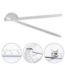 Multifunction Protractor Stainless Steel Protractor Round Head Angle 180 Degrees Rotation Hand Tool