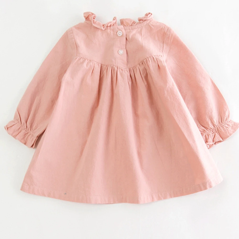 Long Sleeve Autumn Kids Dress Loose Long Top Vintage Dresses Girls Clothing Wear