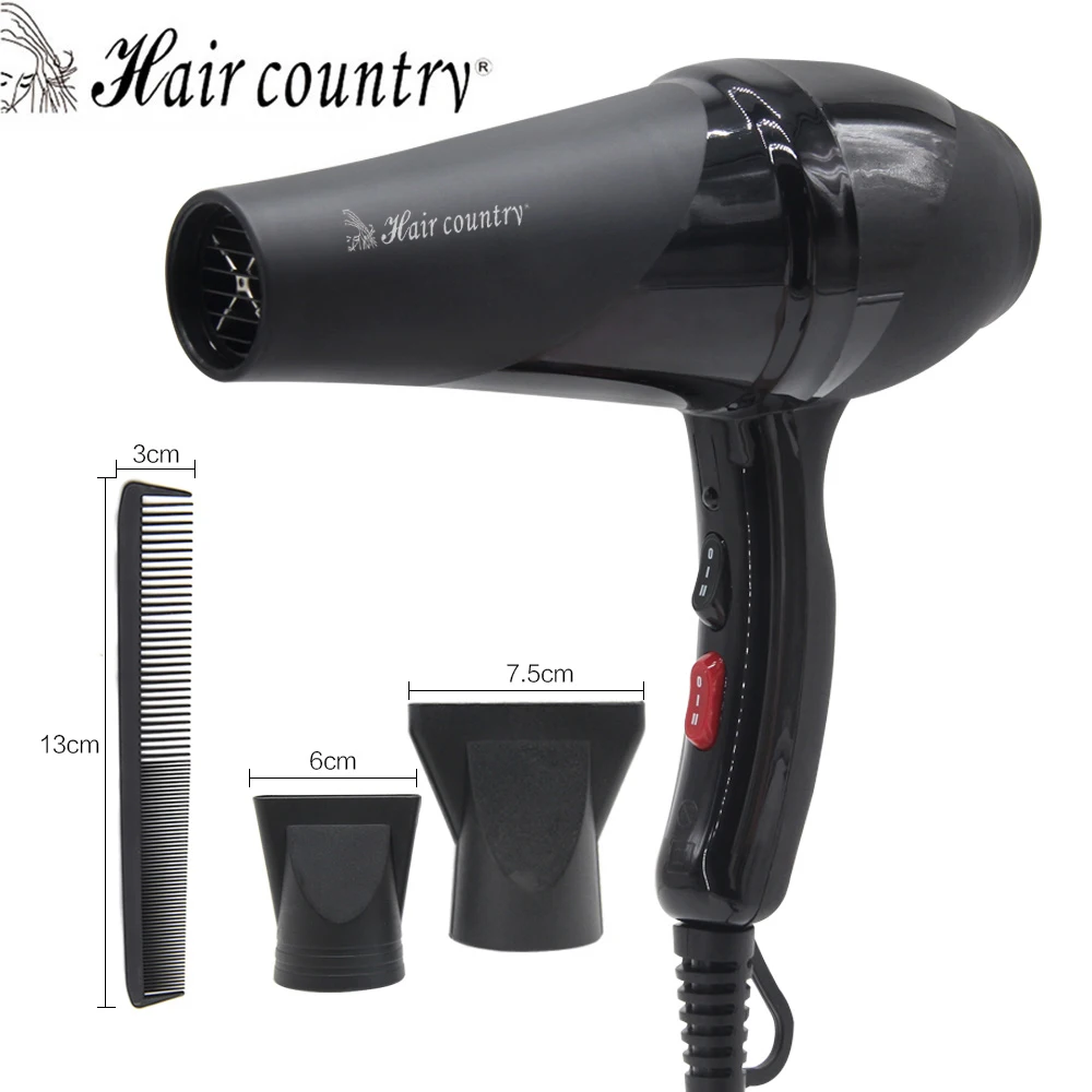 

Hair Country 220V 2000W Pro 4-speed Hair Dryer Ceramic Ionic Fast Styling Blow Dryer DC Motor Salon&Home Hair Drier