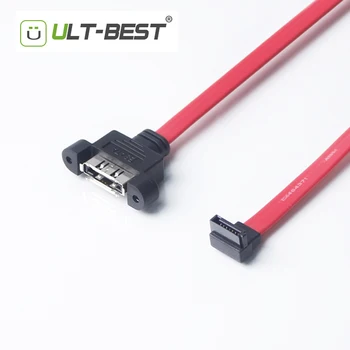 

ULT-BEST SATA to eSATA Cable Right Angle 90 degree Shielded Extender Extension HDD Hard Disk Data Cables with Bracket Red 20CM