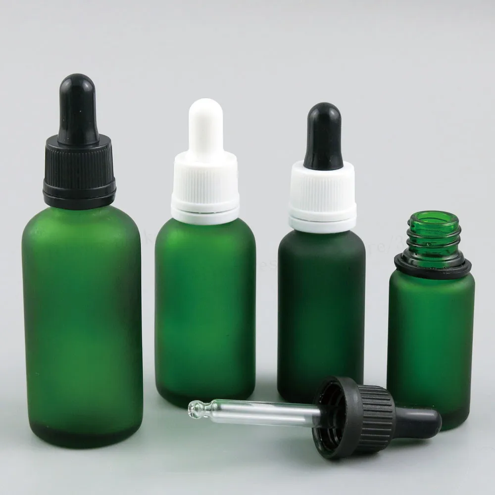 5ml 10ml 15ml 20ml 30ml 50ml 100ml Refillable Frost Green Glass Eye