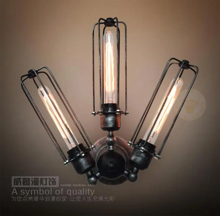 vintage adjustable wall sconces 3 lights steampunk wrought iron