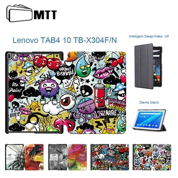 

MTT Cartoon Case For Lenovo Tab4 10 TB-X304F TB-X304N TB-X304L 10.1'' Magnetic Flip Stand PU Leather Smart Cover protector coque