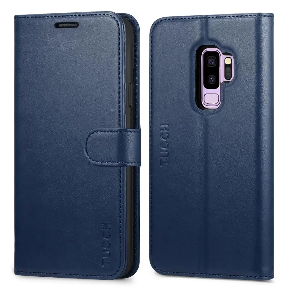 

TUCCH Wallet Case for Galaxy S9 Plus, Card Slot Flip Stand TPU Interior Protective Case Magnetic Closure Carry-All Case