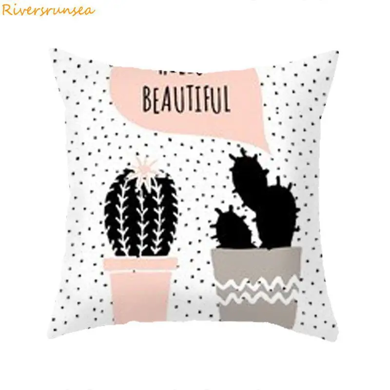 

Modern Minimalist Decor Geometric Plant Pillow Cute Cactus Pot Fruit Apple Pear Tree Marble Cushion For Home Living Room Chair