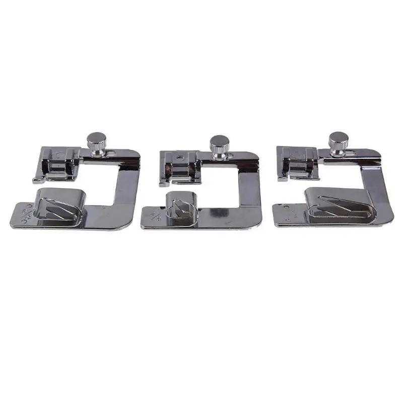 

Stainless Steel Rolled Hem Presser Feet for Sewing Machine Parts Presser Foot Feet Hemmer Domestic Sewing Tools
