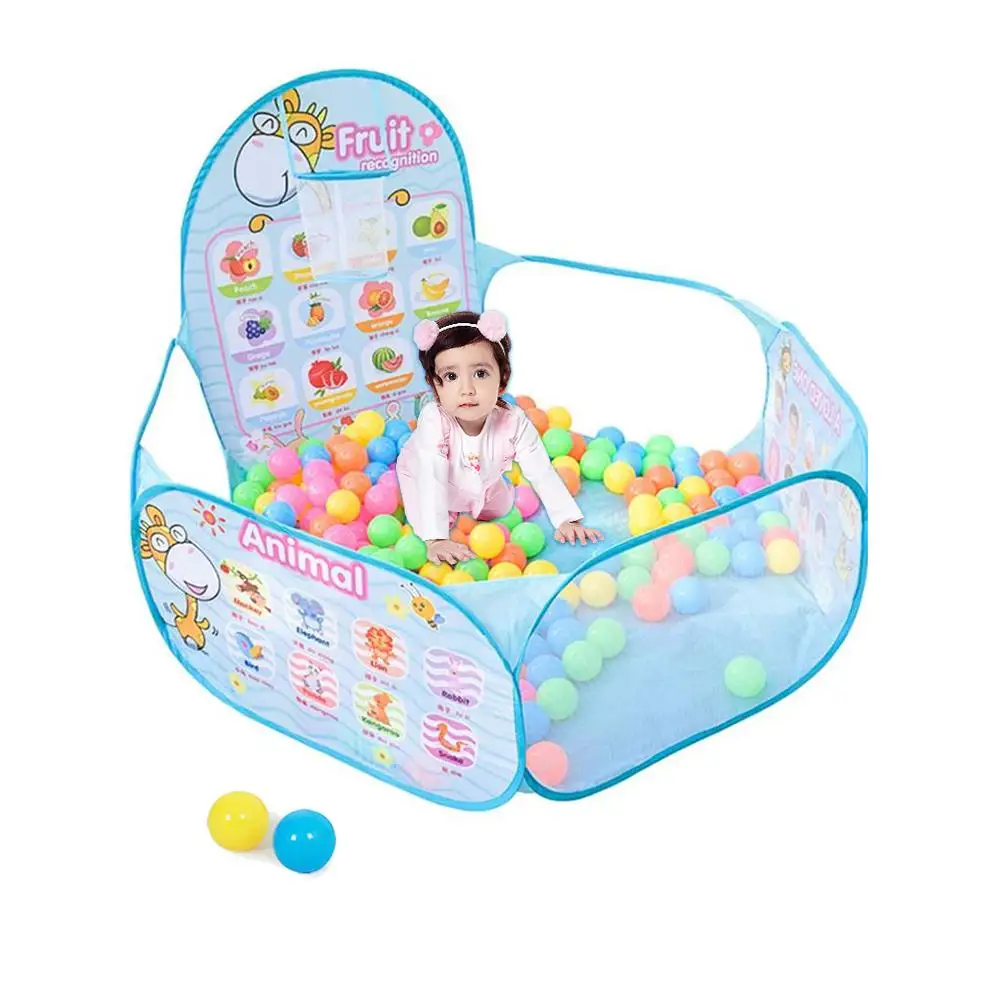 1.2M Children's Ocean Ball Bobo Ball Pool With A Ball Hoop Stand Kid's Play Tent Playing House Cartoon Ball Pool For Boy Girls