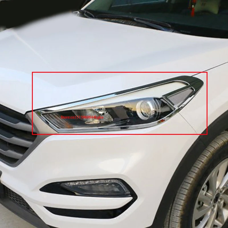 For Hyundai Tucson 2016 2017 ABS Chrome Front Headlight Lamp Protector