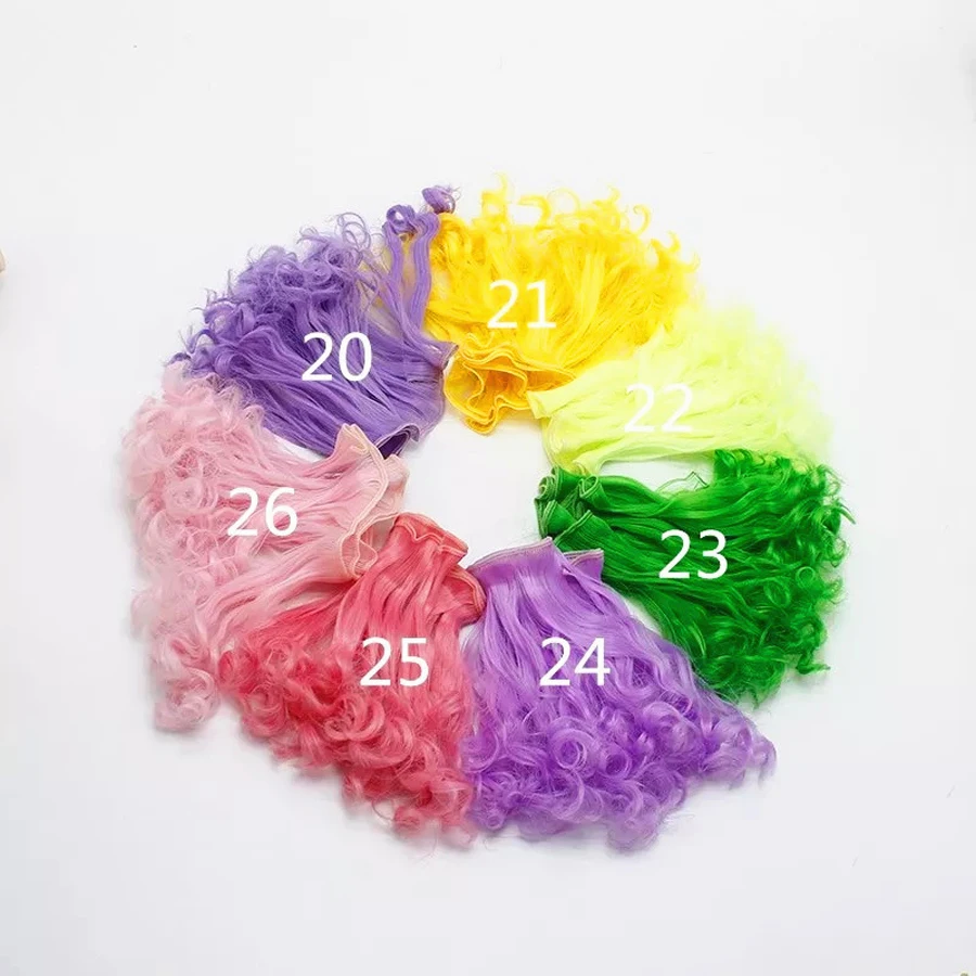 Fashion 15100cm DIY Mini Tresses Doll Wig High-Temperature Material Wave Hair Wig For BJD High-Temperature Doll Accessories (1)