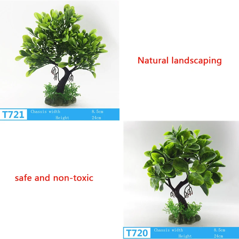 Fish Tank Landscaping Simulation Branches Lotus Flower Artificial Tree Aquarium Fake Tree Decor Bonsai Trees