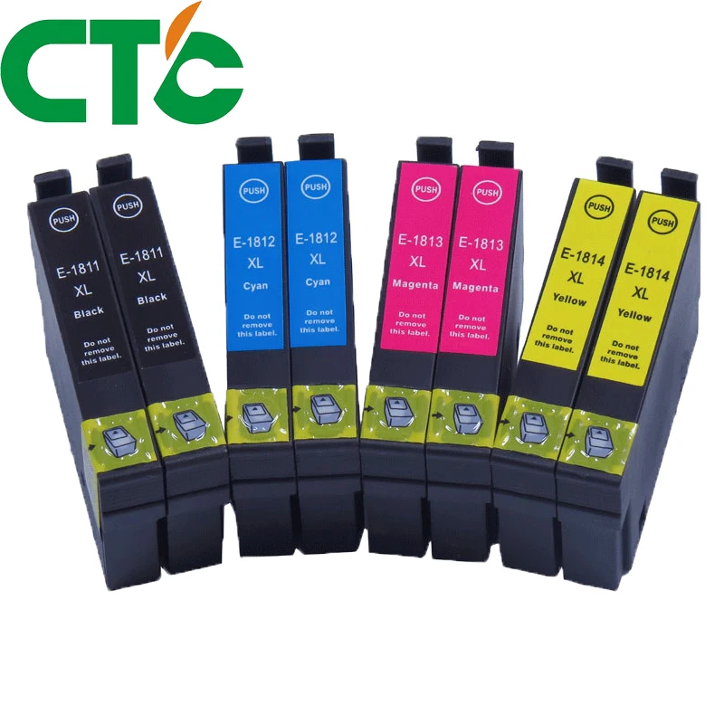 

8 PCS 18xl T1811 T1812 Ink Cartridge Compatible for INK Expression HomeXP-30 XP-102 XP-202 XP-205 XP-302 XP-305 XP-402 XP-405