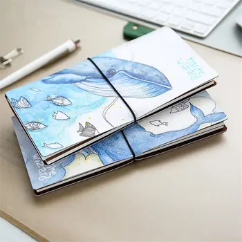 

Coloffice Creative Notepad Lonely Island Blue whale Travel hand books 4 style random week plan Schedule Notebook Stationery 1PC