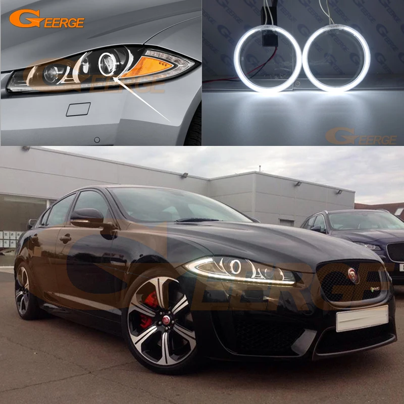 Для JAGUAR XF XFR 2012 2013 Ксеноновые фары отличные ангельские глазки Ультра яркое освещение CCFL ангельские глазки комплект Halo Кольцо