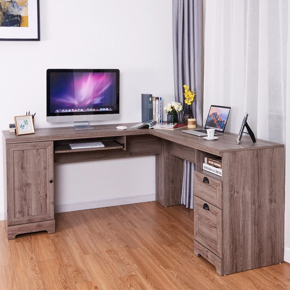 Awesome L Shaped Corner Desk With Drawers
