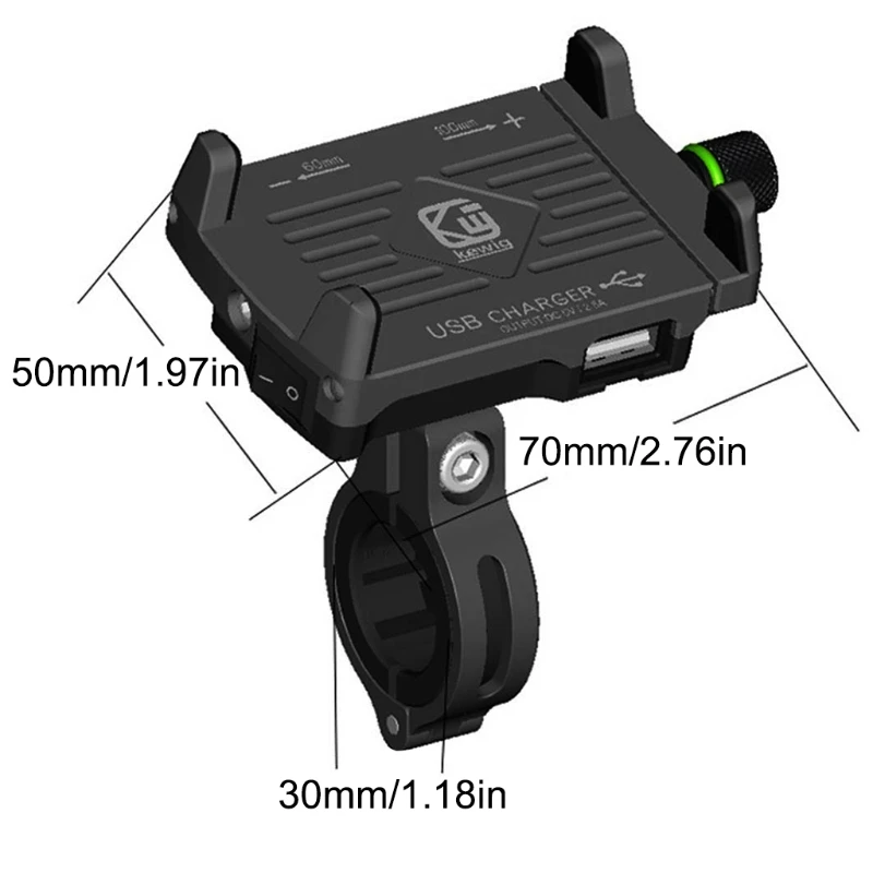 

1 Set 7x5x10cm Red/Black/Blue/Silver Metal Motorcycle Handlebar Phone Mount Holder with USB Charger for Smartphone