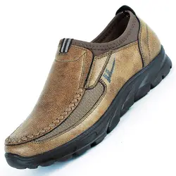 Из искусственной кожи обувь мужская, из бычьей кожи повседневные Уличная обувь для мужчин Высокое качество модные мужские слипоны лоферы