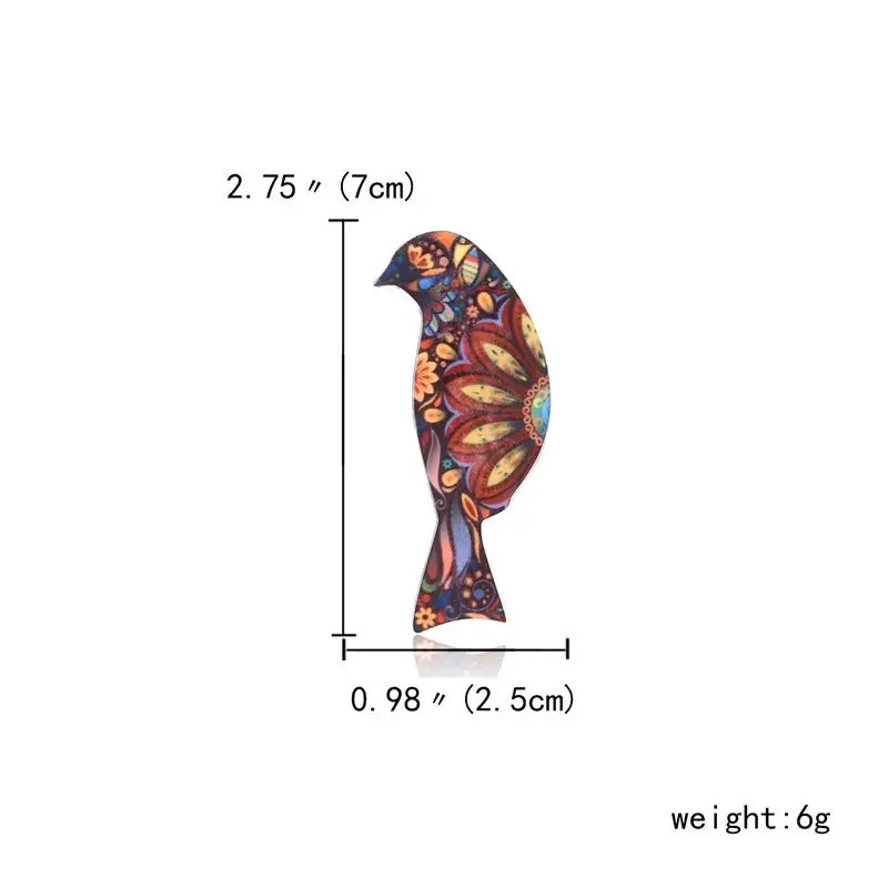 Акриловая печать цветок животное птицы лошадь черепаха кошка Орел Брошь со слоном булавка ювелирные изделия для женщин мужчин костюм броши булавки - Окраска металла: 4