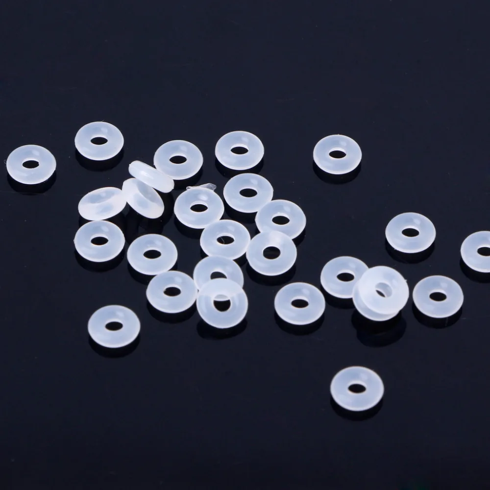 20 x Clear Silicone Rubber Ring Stoppers Bead Spacers for Charm Bracelets