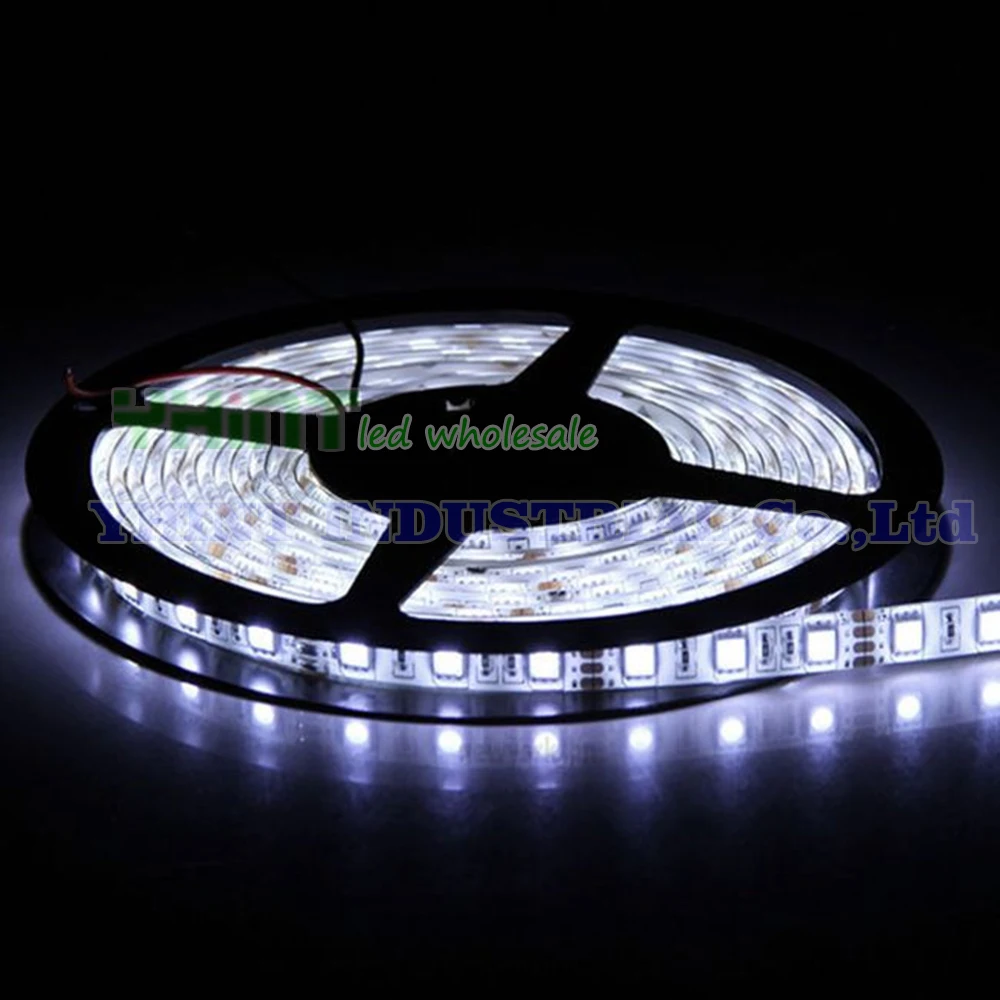 1 комплект 5 метров DC12V 5A SMD5050 IP65/IP20 Водонепроницаемый красный, синий, зеленый, желтый, белый, теплые белые одноцветные 60 LED/м Светодиодная