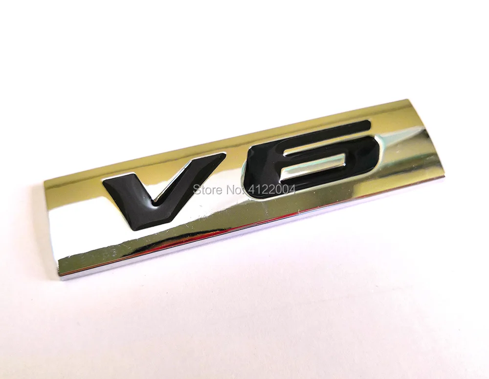 V6 V8 эмблема на багажник Наклейка для TOYOTA Honda Mitsubishi VOLVO GEELY CHERY HAVAL Dodge JAGUAR - Название цвета: V6 silver