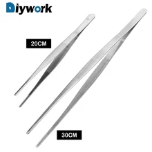 DIYWORK длинный барбекю еда Tong нержавеющая сталь Прямой пинцет зубчатый Пинцет Домашний медицинский сад Кухня барбекю инструмент