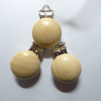 

25PCS Nature Solid Wood Baby Pacifier Clips