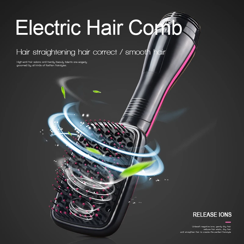 CSW Multifunctional Negative Ion Electric Hair Brush Hair Straightener