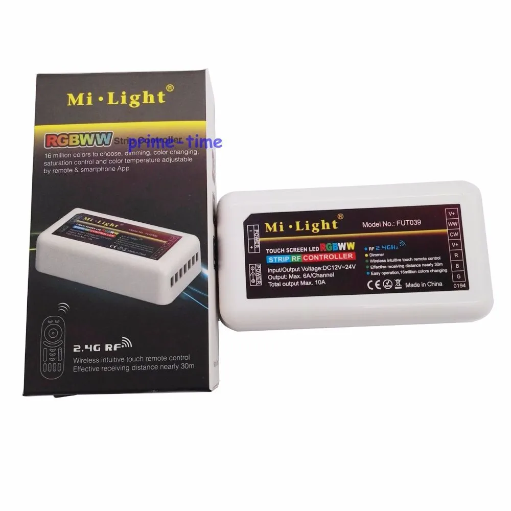 MiLight RGB CCT(RGB+ холодный белый+ теплый белый) контроллер DC12-24V 2Ax5CH FUT039+ 2,4 г RF Беспроводной RGB+ CCT 4 зоны сенсорный пульт дистанционного управления