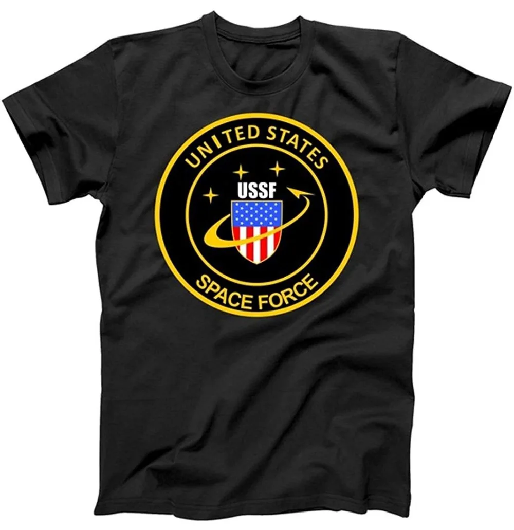 Футболка с классическим логотипом США Space Force Ussf Homme новинка 2019 мужская хлопковая