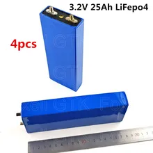 4 шт. перезаряжаемый призматический 3,2 В 25Ah LiFepo4 с гайками для 12 В Lifepo4 Аккумуляторный блок DIY солнечной энергии ветра us EV