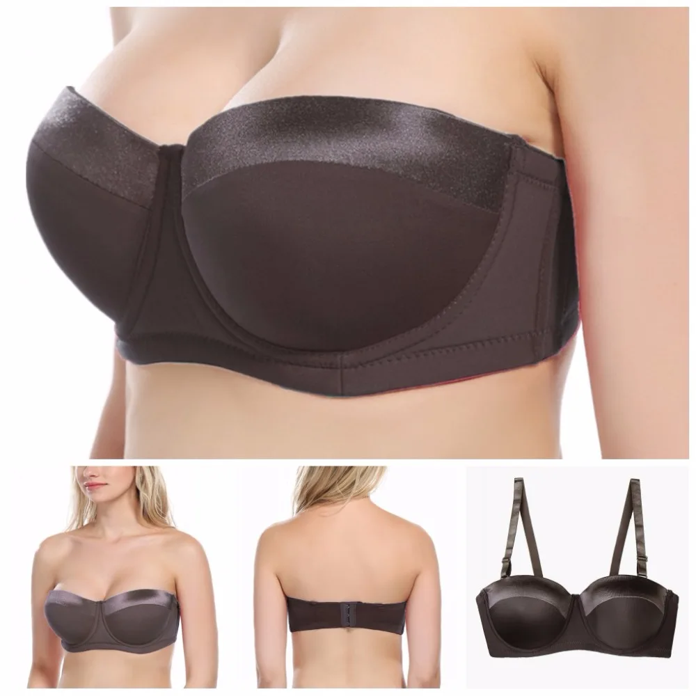 Women Strapless Bra Plus size 32-46 B/C/D/DD/E/F/G Half Cup Multiway Balcontette Bra with Straps N059 Women Strapless Bra Plus size 32-46 B/C/D/DD/E/F/G Half Cup Multiway Balcontette Bra with Straps N059
