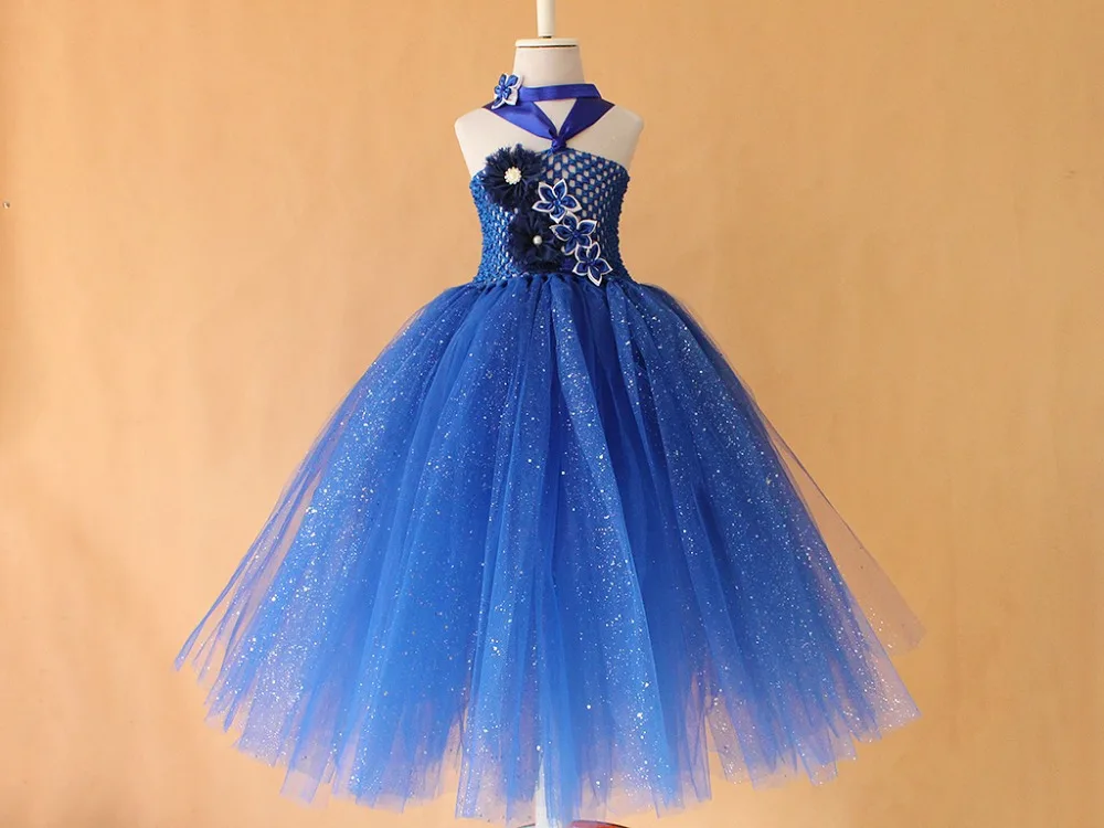 Children kids girls royal blue glitter tutus sparkle baby girls photo