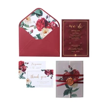 50 компл. Роза тема превосходное качество и ленты Свадебные обручение Grand Event универсальная Праздничная на заказ пригласительные