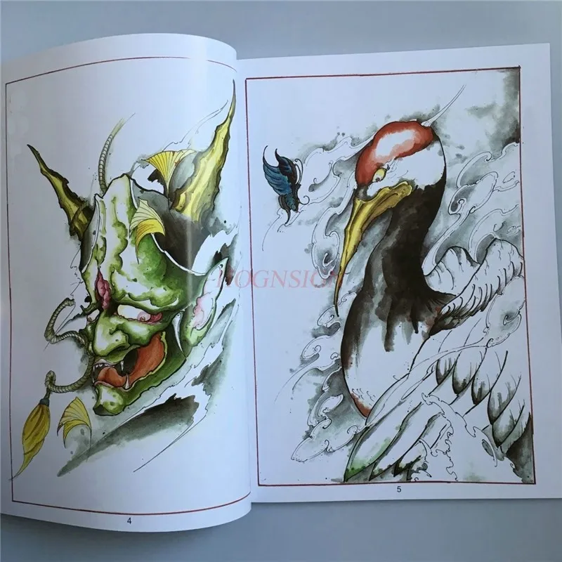 Venda Tatuagem Livro Tatoo Pintura Álbum Atlas Novos Livros Tigre Phoenix Pavão Águia Flor Braço Cobra Bordado Desenho 7 Estêncil p tatuagem