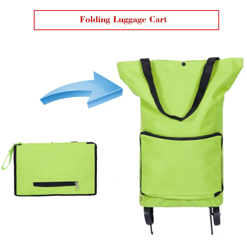 

Korean style of the folded shopping cart fashion of the luxury portable car luggage cart folded tug bag