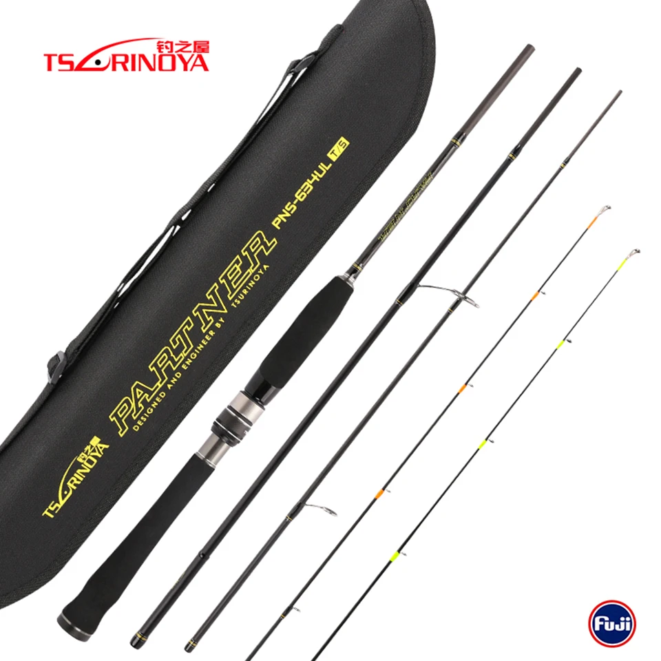 

TSURINOYA PARTNER 1.89m 4 Section Spinning Rod 2 Tips Ultra Light Lure Fishing Rod Vara De Pesca Carbon Olta Carp Fishing Pole