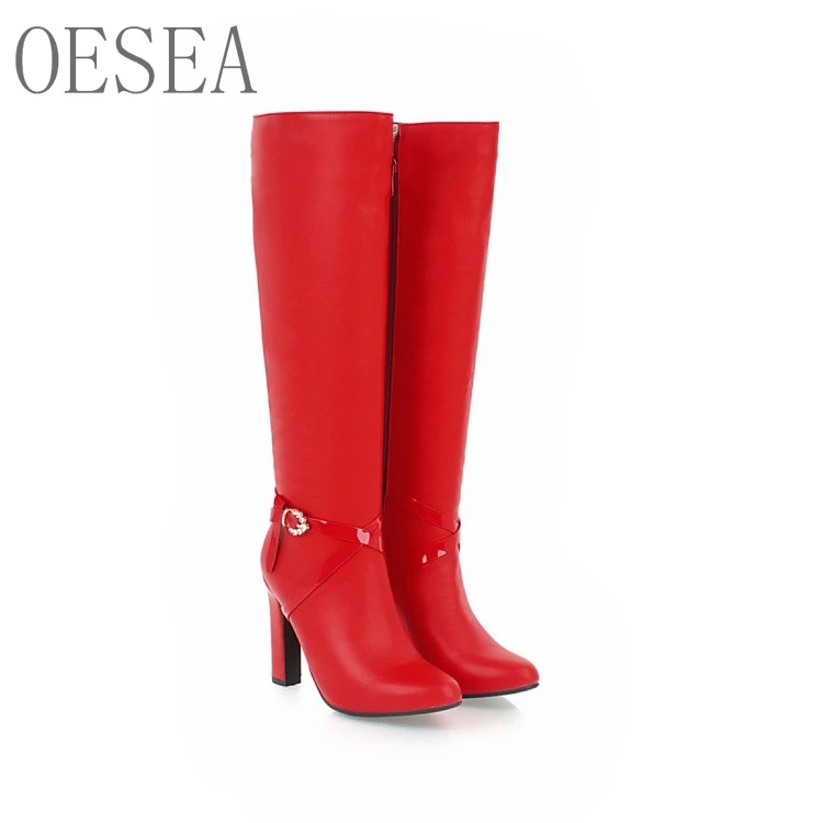 

Suede/PU boots HOT 2018 new fashion boots and knee boots wedding shoes rhinestone buckle with zipper round toe fashion boots