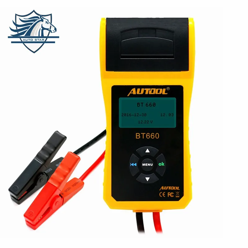 Prix pour Top Vente AUTOOL 12 V Testeur De Charge De Batterie De Voiture avec imprimante BT660/Multi-langue Numérique automobile testeur de batterie CCA100-3000 Prix pour Top Vente AUTOOL 12 V Testeur De Charge De Batterie De Voiture avec imprimante BT660/Multi-langue Numérique automobile testeur de batterie CCA100-3000