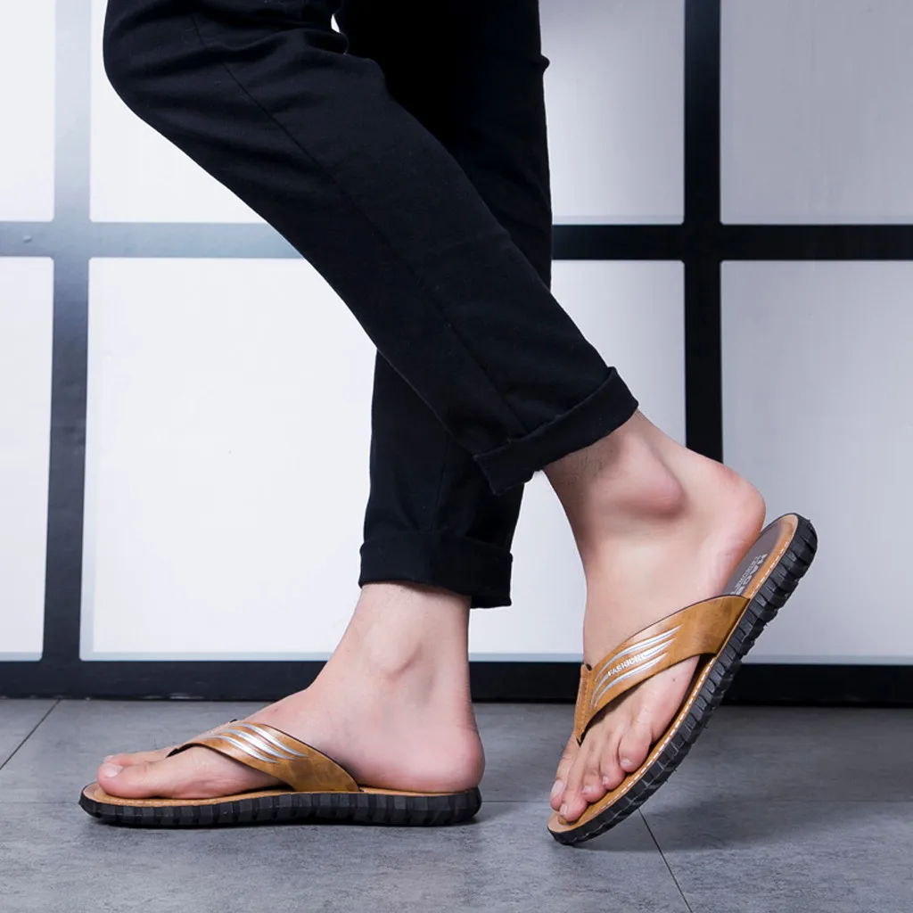 

New Arrival Summer Men Flip Flops High Quality Beach Sandals Non-slip Male Slippers Zapatos Hombre Casual Shoes Men