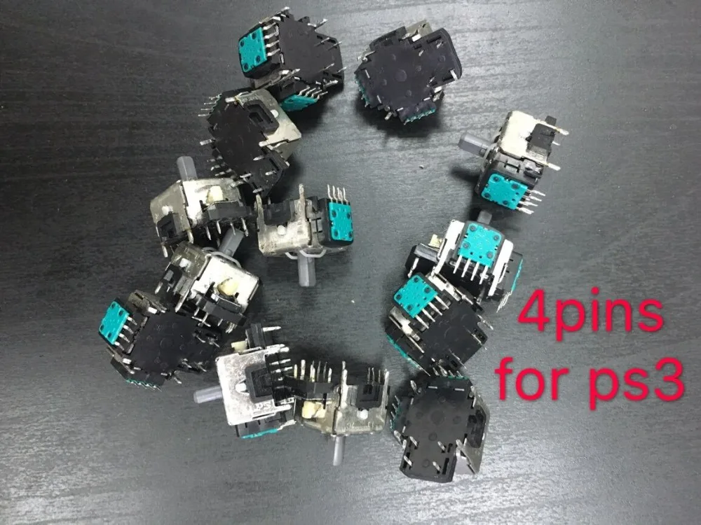 

10pcs/lot Original 90% New Replacement 3D Analog Joystick 4 Pins For PS3 game controller 4pins