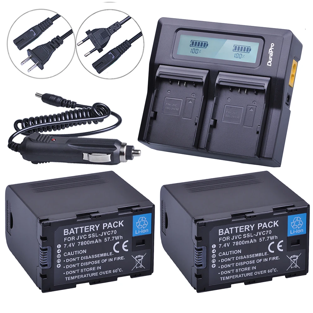 2pc 7800mah Ssljvc70 Ssl Jvc70 Liion Batteries With Usb Output For For Jvc Gyhm600 Gyhm650