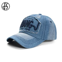 FS, летняя джинсовая бейсболка, для женщин и мужчин, облегающие шляпы, Снэпбэк, в стиле хип-хоп, для папы, шляпа, розовый, красный цвет, Casquettes Homme, женская шапка с лицом s